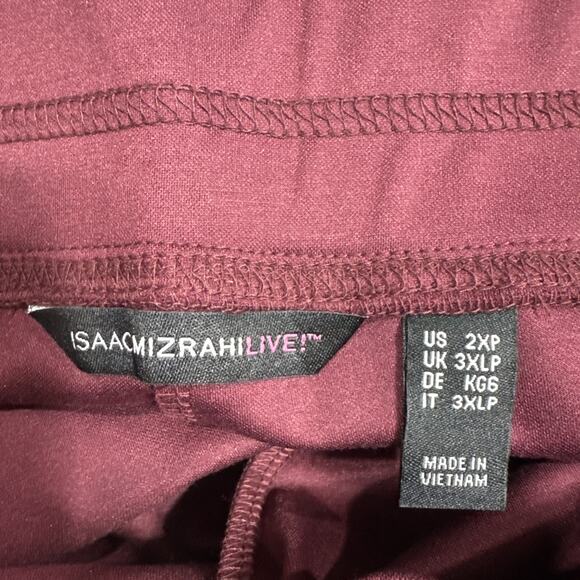 Isaac Mizrahi Live! Women's Pants Stretch Knit Stirrup Spiced Wine 2XP Petite - Picture 4 of 13
